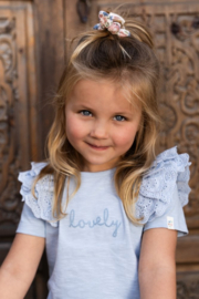 LD shirt sky blue met broderie
