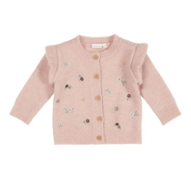 Little Dutch vestje met borduursel soft pink - 50/56