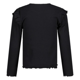 Jubel antraciet longsleeve rib - Moon Flowers