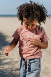 LD t-shirt met ruches en bloemen