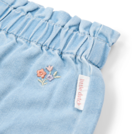 LD kort broek denim met bloemen