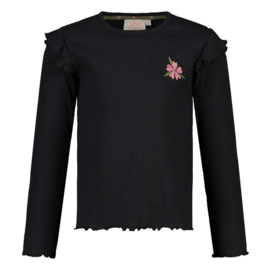 Jubel antraciet longsleeve rib - Moon Flowers