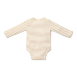 LD romper - beige streep - Newborn Naturels
