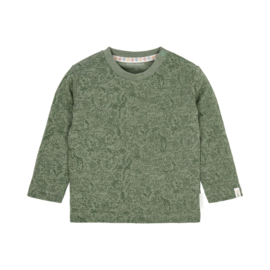 LD longsleeve groen met print