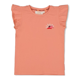 Jubel t-shirt zalm met backprint Salsa Sunset
