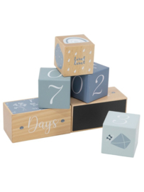 Label Label milestone blokken blauw