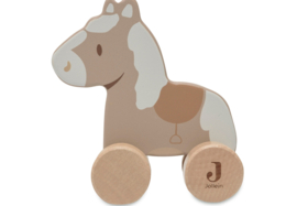 Jollein houten paard op wielen