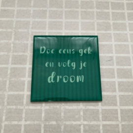 Tegeltje "Doe eens gek en volg je droom"