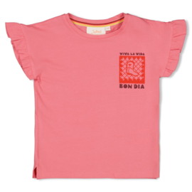 Jubel t-shirt roze met backprint Salsa Sunset