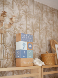 Label Label milestone blokken blauw