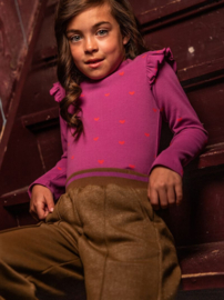 Looxs  T-shirt rib jersey Paars Hartjes