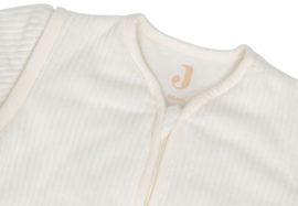 Jollein babyslaapzak met afritsbare mouwen - rib offwhite 60 cm