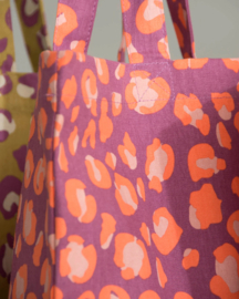 Katoenen shopper leopard puple tales