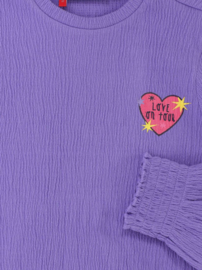 LOOXS t-shirt Lila krinkel jersey
