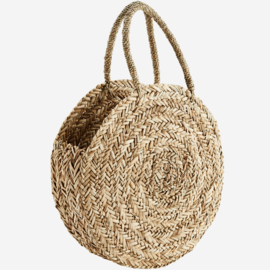 ROUND STRAW BAG W/ HANDLES