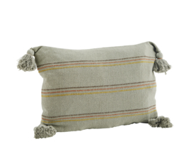 STRIPED CUSHION WITH TASSELS - MADAM STOLTZ