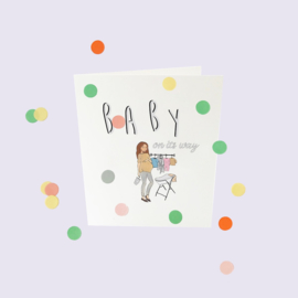 CONFETTI CARD BABY 'BABY ON IT'S WAY' - THE GIFT LABEL