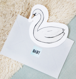 CUT OUT CARD SWAN - THE GIFT LABEL