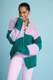 CARDIGAN LILAC GREEN - POM AMSTERDAM