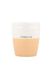 KOFFIEMOK ZONNETJE WIT/PERZIK - ZUSSS