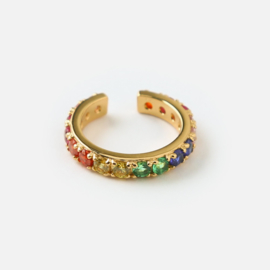 RAINBOW PAVE EAR CUFF - ORELIA