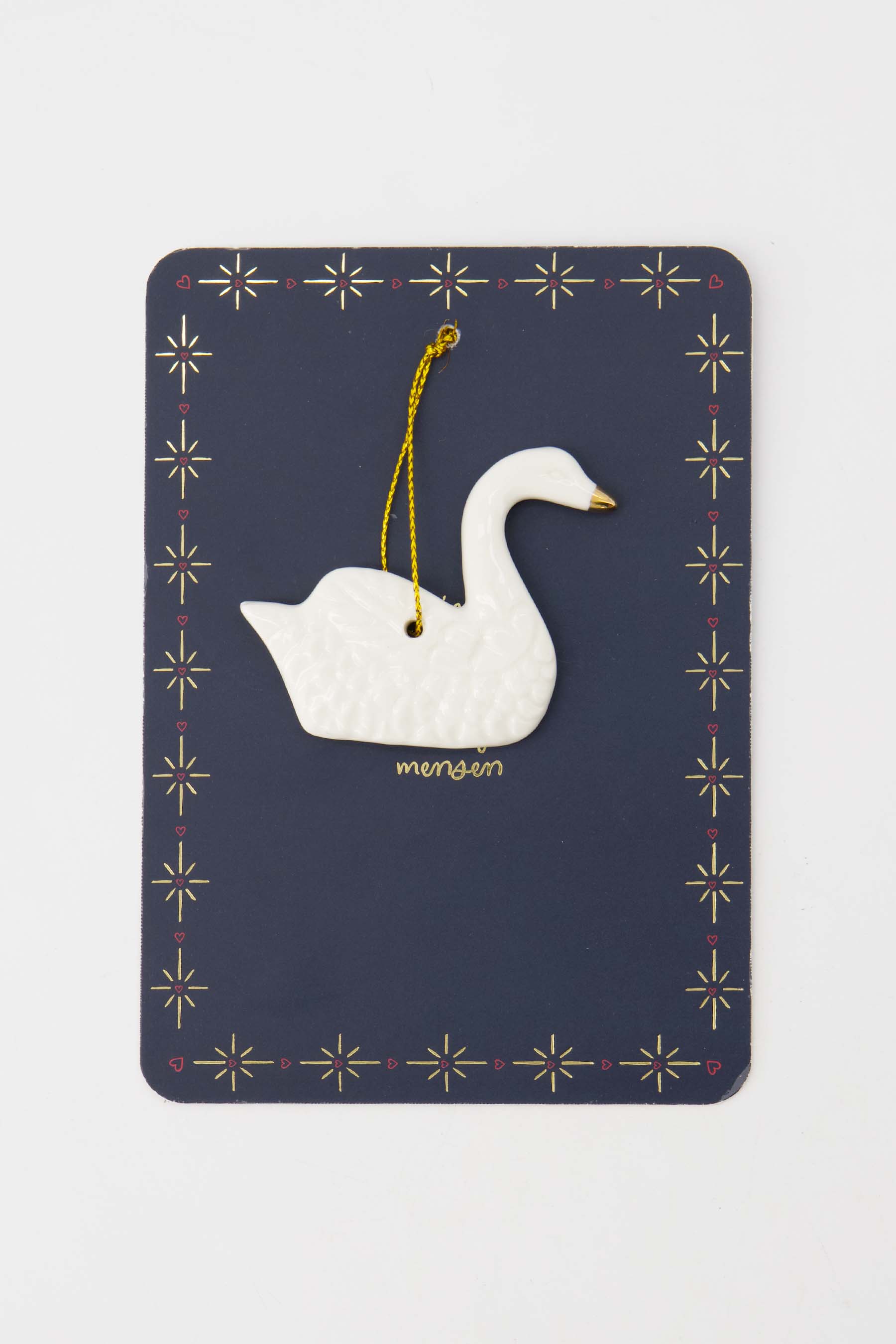 kersthanger keramiek zwaan wit