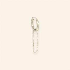 SPARKLY PAPERCLIP OORBEL ZILVER - MABLE