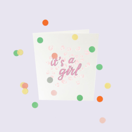 CONFETTI CARD BABY 'IT'S A GIRL' - THE GIFT LABEL