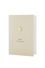 WENSKAART MET BROCHE WELKOM LIEVE JONGEN - ZUSSS