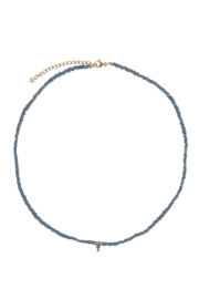 KETTING MET KRAALTJES GOUD GRIJS BLAUW - ZUSSS