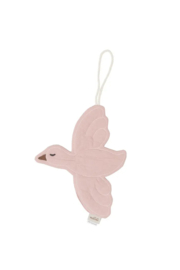 PACIFIER HOLDER/ DECORATION BIRD DUSTY PINK