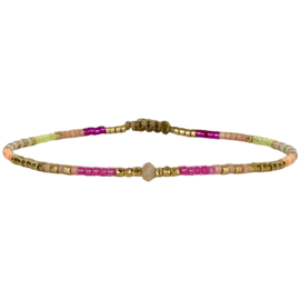 BRACELET MULTI PEACH STONE - LEJU