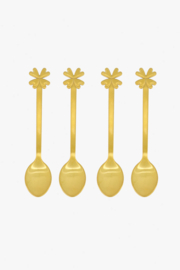 SET VAN 4 LEPELTJES KLAVERTJE GOUD - ZUSSS