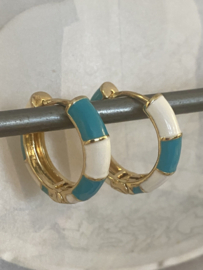 CREOLEN EMAILLE TURQUOISE WIT