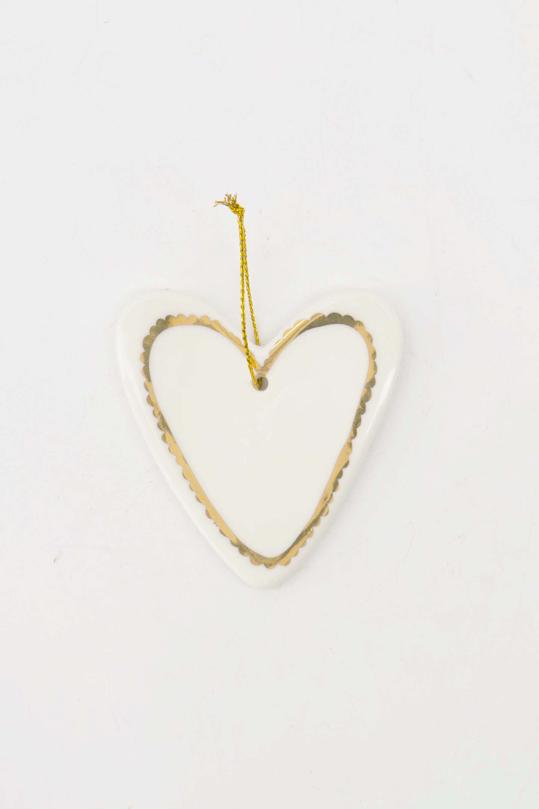 kersthanger keramiek hartje wit