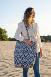 KATOENEN SHOPPER MET PRINT ZAND - ZUSSS