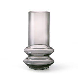 SMOKED GREY GLASS VASE M