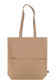 KATOENEN SHOPPER MET PRINT LICHTBRUIN - ZUSSS