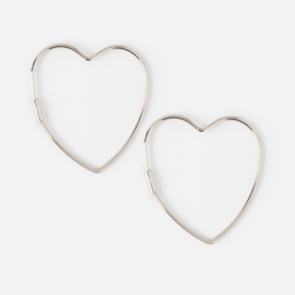 MEDIUM HEART HOOP SILVER - ORELIA