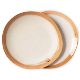 CERAMIC 70'S DINNER PLATES EARTH (SET OF 2)