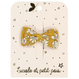 LITTLE DOUBLE BOW HAIR CLIP MUSTARD