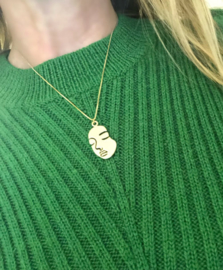 KORTE KETTING MET 'GEZICHT' HANGER - ELLEN BEEKMANS