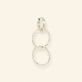 SPARKLY CIRCLE OORBEL ZILVER - MABLE