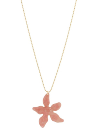 KETTING MET ROZE BLOEM HANGER