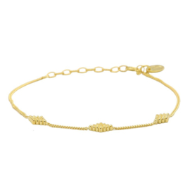 BRACELET DIAMOND SHAPE DOTS GOLDPLATED - KARMA