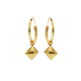 HOOPS SYMBOLS SQUARE STUD GOLD - KARMA