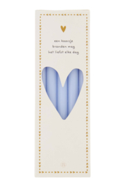 DOOSJE MET 10 SMALLE KAARSJES BLAUW 17CM - ZUSSS