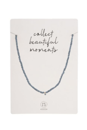 KETTING MET KRAALTJES GOUD GRIJS BLAUW - ZUSSS