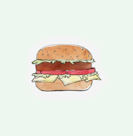 CUT OUT CARD HAMBURGER - THE GIFT LABEL