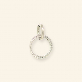 DOUBLE CIRCLE OORBEL ZILVER - MABLE